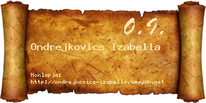 Ondrejkovics Izabella névjegykártya